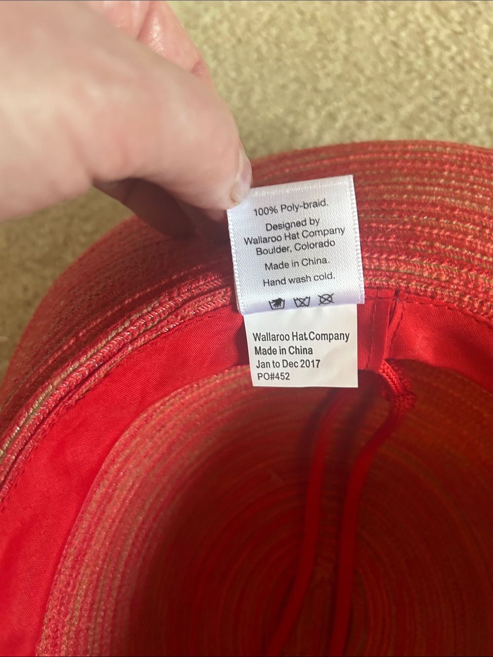 Wallaroo Salmon/Tan Woven Sun Hat - Picture 7 of 7